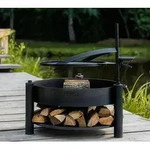 CookKing Stahl Feuerschale Montana X 60 | Inkl. Holzlager & Zubeh&ouml;r | Schwarz 