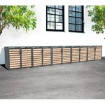 Westmann Metall M&uuml;lltonnenbox Lacina | 10x240 L | Anthrazit/Holzoptik | 80x660x116