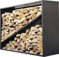 Westmann WMLG984, Westmann Stahl Kaminholzregal Hugo | Schwarz | 115x35x80 cm