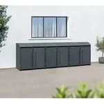 Westmann Metall M&uuml;lltonnenbox Moderna 6 | 6x240 L | Anthrazit | 83x417x135 cm -