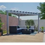 Sojag Lima 1010 | Aluminium Pergola mit Sonnensegel | dreieckig - Lichtgrau