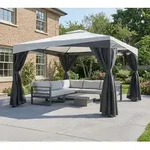 Sojag Malta 1014 | Alu Pavillon 3x4 m | mit abnehmbaren Textildach - Schwarz
