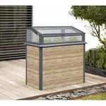 Westmann Primus-Multi Plus M | Metall Hochbeet mit Fr&uuml;hbeetaufsatz | Holzoptik -