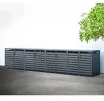 Westmann Metall M&uuml;lltonnenbox Kubus 8er | 8x240 L | Anthrazit | 528x80x116 cm -