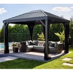 Sojag Kiruna 1012 | Metall Gartenpavillon mit Moskitonetz | 3x3,5 m - Schwarz