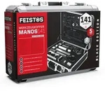 FEISTOS Manos 141 | Metall Werkzeugkoffer best&uuml;ckt | 141 Teile - Silber