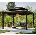 Sojag London 1014 | Metall Gartenpavillon mit Moskitonetz | 3x4 m - Schwarz