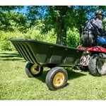 Polar Kunststoff Schubkarre Anh&auml;nger 283 Liter | Schwarz | 175x94x71 cm -...