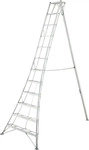 Niwaki NW03600, Niwaki Aluminium 3-Holm-Gartenleiter | Silber | 272x148x360 cm