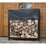 ShelterLogic Kaminholzregal inkl. Abdeckung | Schwarz | 36x120x119 cm | Farbe -