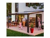 Skan Holz Aluminium Terrassenüberdachung Genua | Anthrazit | 307x434x258 cm