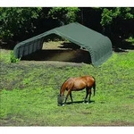 ShelterLogic Folien Weidezelt Zeltgarage Run-In-Shed | Gr&uuml;n | 610x670x320 cm - Gr&uuml;n