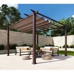 Paragon Outdoor Aluminium Pergola Florida 1111 | Holzoptik Dunkelbraun | 350x350x235