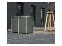 Hide Metall Mülltonnenbox für 2 Mülltonnen 240 Liter | Grau | 81x140x115 cm