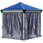 Palram - Canopia Polyester Vorh&auml;nge f&uuml;r Pavillon Roma und Monaco | Grau - Grau