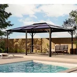 Sojag Meridien 1216 | Pavillon mit festem Dach | inkl. Moskitnetz | 4x5 m - Anthrazit