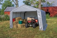 ShelterLogic SL70443, ShelterLogic Folien Weidezelt Zeltgarage | Grau | 370x370x260