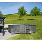 Summer Waves Elite Frame Pool | Aufstellpool rund | Komplettset | Rattanoptik...