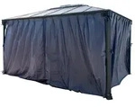 Palram - Canopia Polyester Vorh&auml;nge f&uuml;r Pavillon Martinique 4300 | Grau - Grau