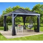 Sojag South Beach 1212 | Metall Gartenpavillon | mit Moskitonetz | 4x4 m - Basaltgrau