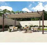 Paragon Outdoor Aluminium Pergola Florenz 1116 | Holzoptik dunkelbraun/braun 