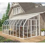 Rion Kunststoff Anlehngew&auml;chshaus Sun Room 48 | Wei&szlig; | 508x258x266 cm - Wei&szlig;