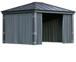 Palram - Canopia Pavillon Vorhang | Zubeh&ouml;r f&uuml;r Pavillon Dallas 4300 | Grau - Grau
