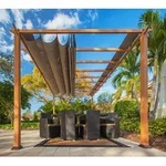 Paragon Outdoor Aluminium Pergola Florenz 1116 | Holzoptik hellbraun/braun 