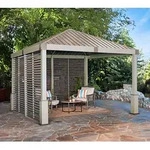 Sojag Aluminium Pavillon Nanda 1212 inkl. Seitenwand | Champagner | 363x363x313 cm -