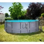 Summer Waves Elite Frame Pool | Aufstellpool rund | Komplettset | Grau | &Oslash; 488x122