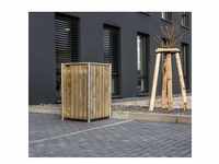Hide Holz Mülltonnenbox für 1 Mülltonne 240 Liter | Natur | 81x70x115 cm