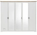 Kleiderschrank mit Spiegel - wei&szlig; - Artisan Eiche - 266 cm - JASMIN