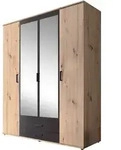 Kleiderschrank mit Spiegel - Artisan Eiche - anthrazit - 160 cm - CHICAGO