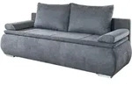 Schlafsofa grau Bettkasten Dauerschl&auml;fer Federkern 207 cm - LENON