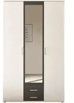 Kleiderschrank mit Spiegel - wei&szlig; - graphit - 120 cm - HANAU
