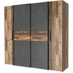 Kleiderschrank Old Wood - grau - 200 cm - KALIXTUS