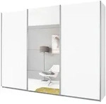 Schwebet&uuml;renschrank wei&szlig; 271 cm Spiegel - rauch - KULMBACH