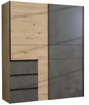 Schwebet&uuml;renschrank Artisan Eiche - grau 170 cm - WINN