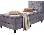 Boxbett 120 x 200 cm grau mit Bettkasten - JEFF