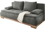 Schlafsofa grau Bettkasten ausziehbar Federkern 208 cm - AMBRA