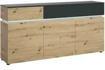 Sideboard Artisan Eiche - grau 180 cm mit Beleuchtung - LUCI