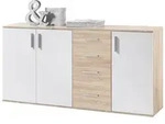 Kommode Sonoma Eiche - wei&szlig; 160 cm - BOBBY