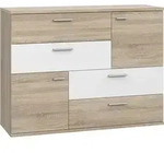 Kommode Sonoma Eiche - wei&szlig; 125 cm - SKIVE