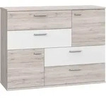 Kommode Sandeiche - wei&szlig; 125 cm - SKIVE