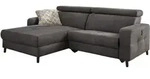 Ecksofa mit Relaxfunktion grau 249 x 109 cm - DOPPIO