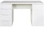 Computerschreibtisch mit Schublade wei&szlig; hochglanz 146 cm - ESPRESSO