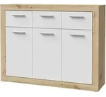 Kommode Artisan Eiche - wei&szlig; 118 x 92 cm 3-t&uuml;rig - BACCIO