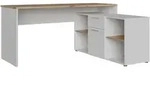 Eck-Schreibtisch wei&szlig; Artisan Eiche 160 cm - CONTRA COSTA