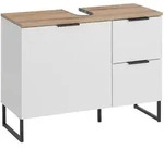 Waschbeckenunterschrank wei&szlig; Eiche 80 cm - DALIA