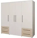 Kleiderschrank beige Artisan Eiche - 206 cm - 4 T&uuml;ren - MOKKARIS